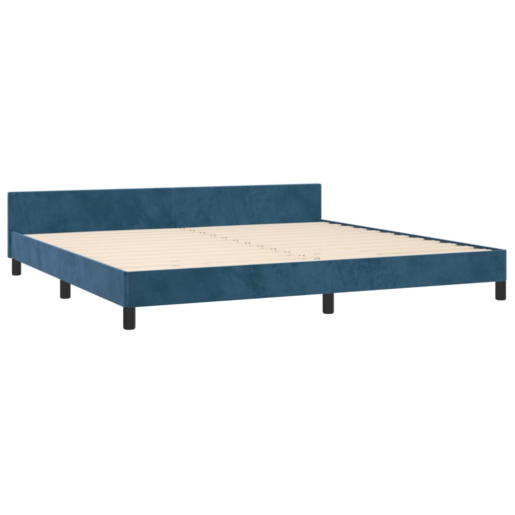 Bedframe zonder matras 200x200 cm fluweel donkerblauw