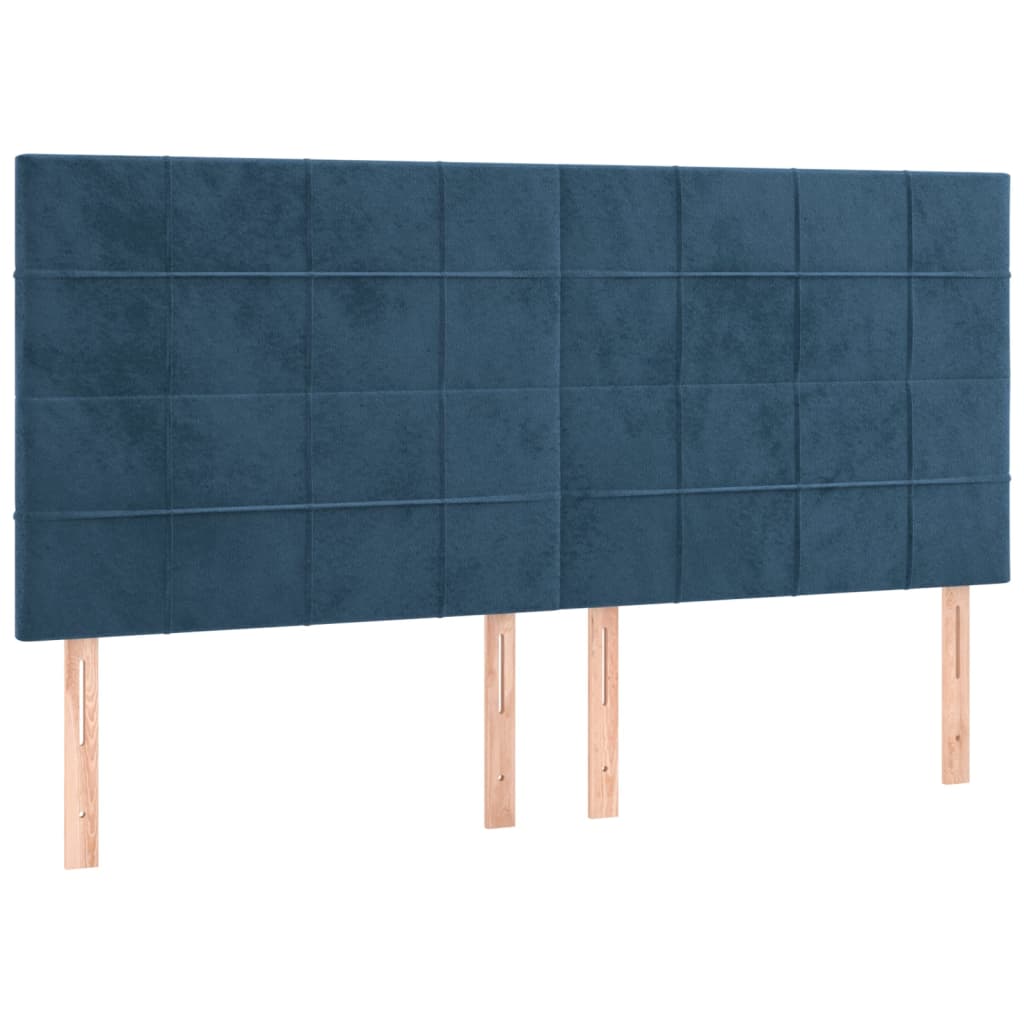 Bedframe zonder matras 200x200 cm fluweel donkerblauw