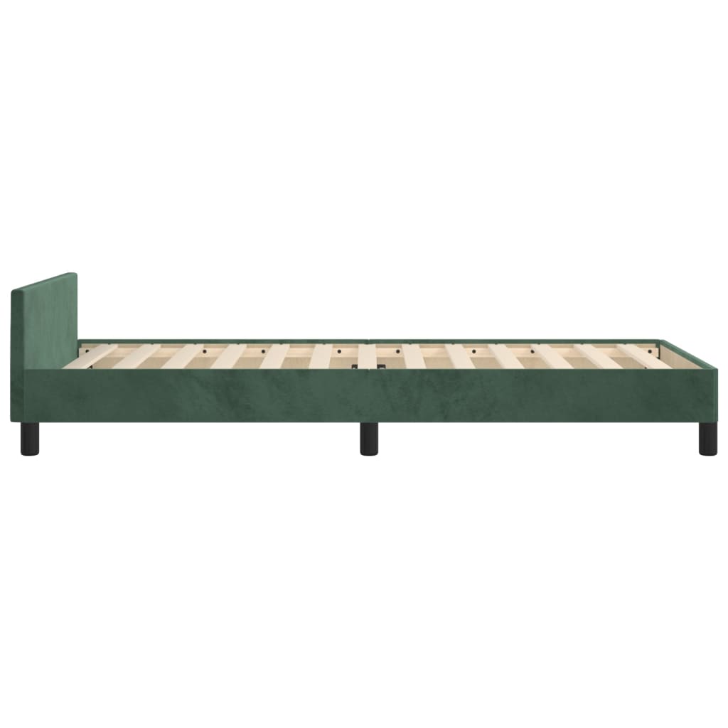 Bedframe met hoofdeinde fluweel donkergroen 100x200 cm Bedden & bedframes | Creëer jouw Trendy Thuis | Gratis bezorgd & Retour | Trendy.nl