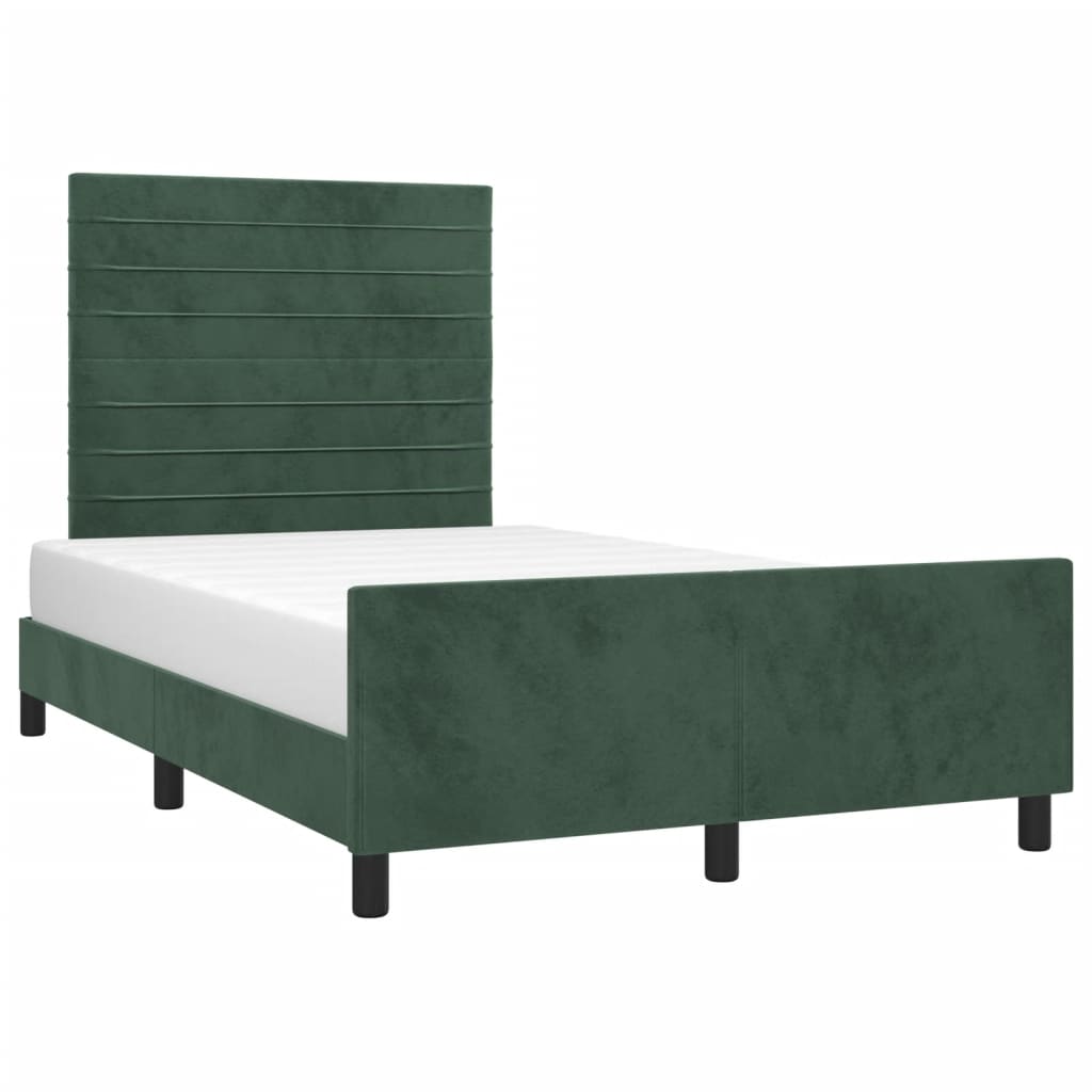 Bedframe met hoofdeinde fluweel donkergroen 120x200 cm Bedden & bedframes | Creëer jouw Trendy Thuis | Gratis bezorgd & Retour | Trendy.nl