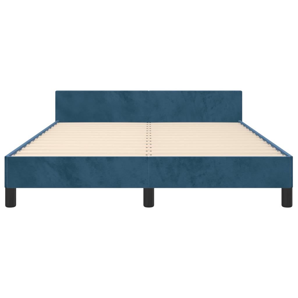 Bedframe zonder matras 140x190 cm fluweel donkerblauw