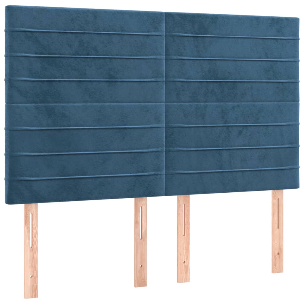 Bedframe zonder matras 140x190 cm fluweel donkerblauw