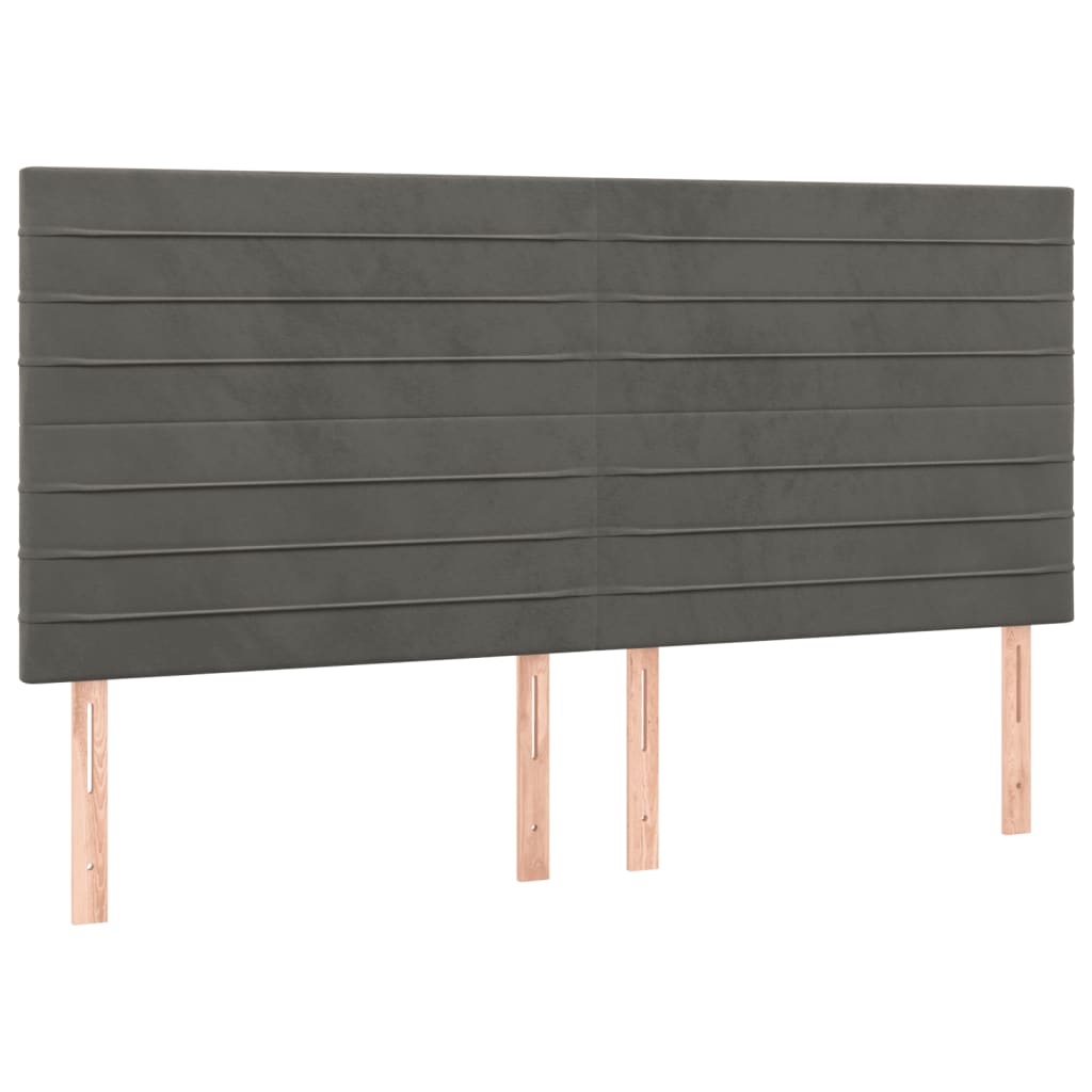 Bedframe met hoofdeinde fluweel donkergrijs 140x200 cm Bedden & bedframes | Creëer jouw Trendy Thuis | Gratis bezorgd & Retour | Trendy.nl