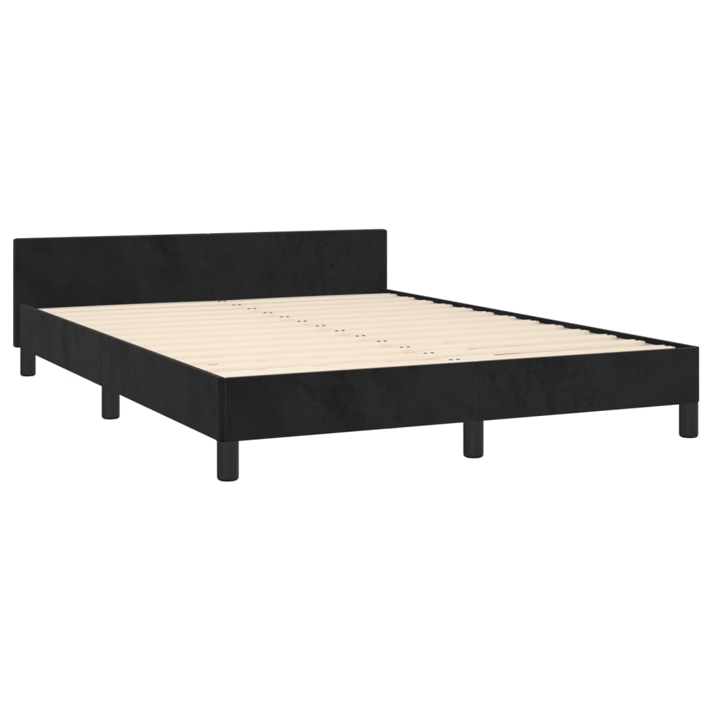 Bedframe met hoofdeinde fluweel zwart 140x200 cm Bedden & bedframes | Creëer jouw Trendy Thuis | Gratis bezorgd & Retour | Trendy.nl