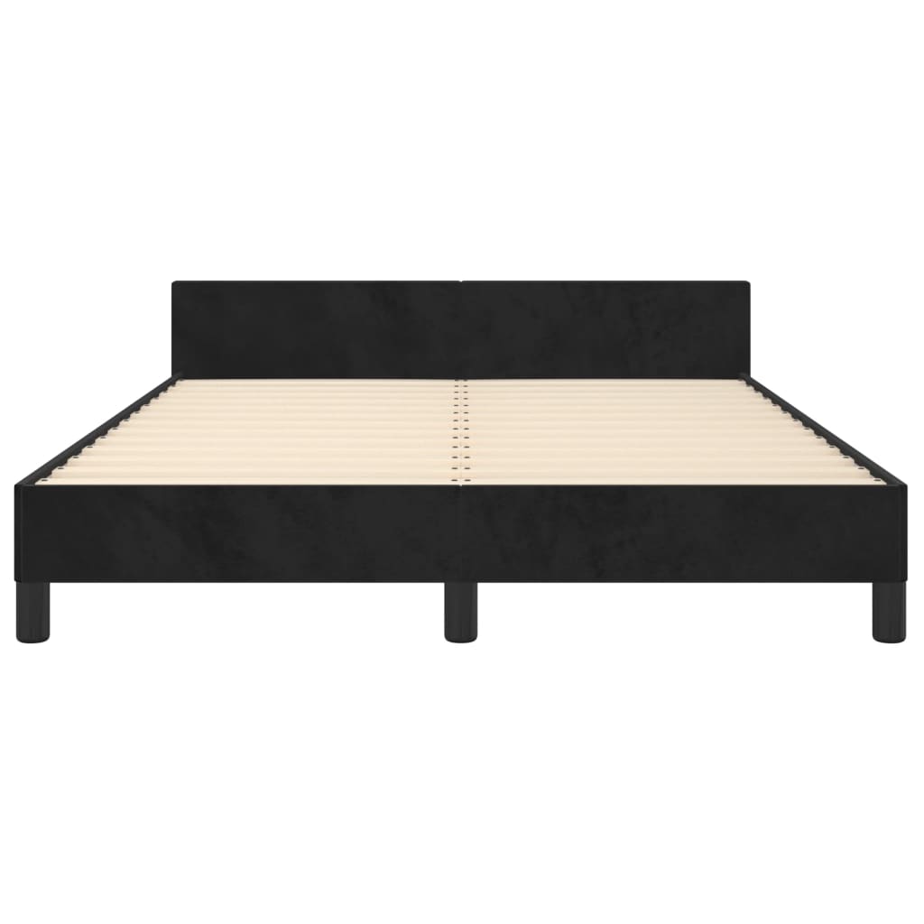 Bedframe met hoofdeinde fluweel zwart 140x200 cm Bedden & bedframes | Creëer jouw Trendy Thuis | Gratis bezorgd & Retour | Trendy.nl