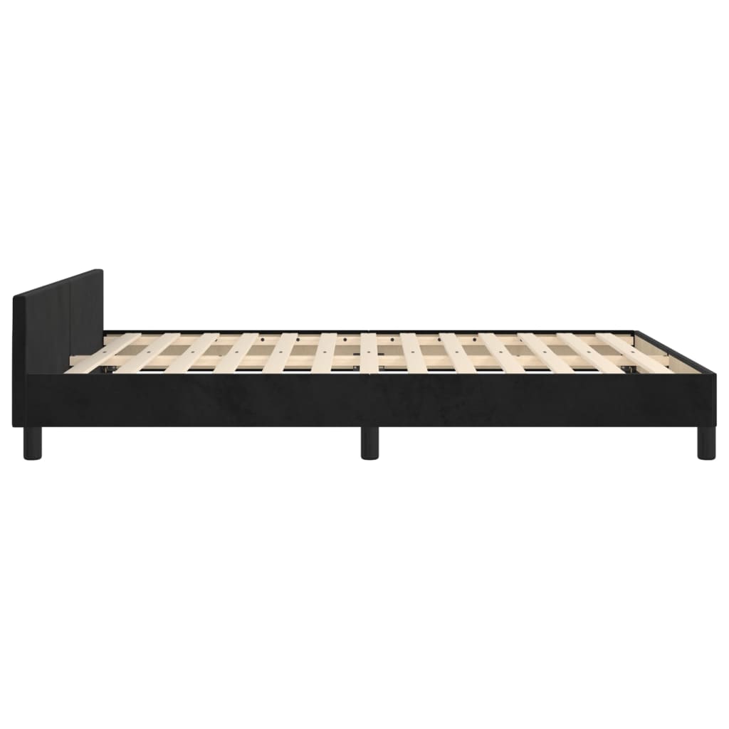 Bedframe met hoofdeinde fluweel zwart 140x200 cm Bedden & bedframes | Creëer jouw Trendy Thuis | Gratis bezorgd & Retour | Trendy.nl