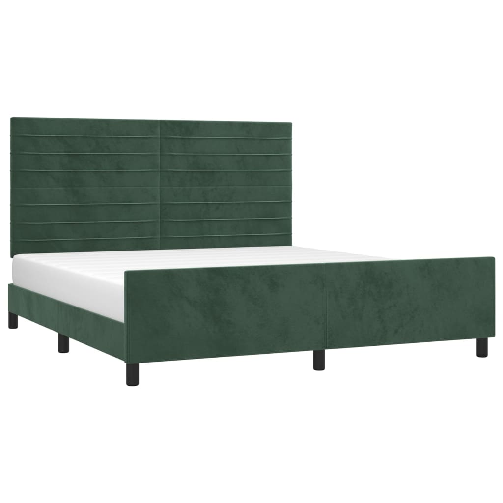 Bedframe met hoofdeinde fluweel donkergroen 160x200 cm Bedden & bedframes | Creëer jouw Trendy Thuis | Gratis bezorgd & Retour | Trendy.nl