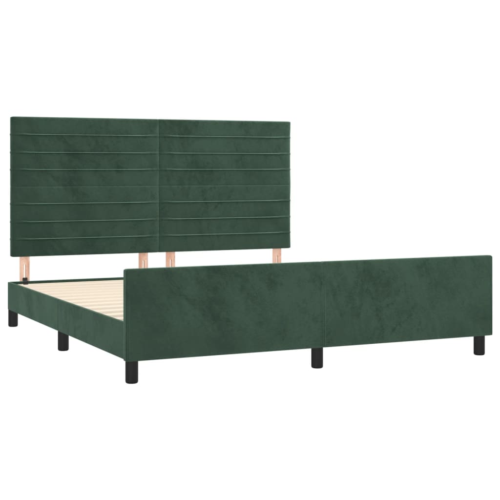 Bedframe met hoofdeinde fluweel donkergroen 160x200 cm Bedden & bedframes | Creëer jouw Trendy Thuis | Gratis bezorgd & Retour | Trendy.nl