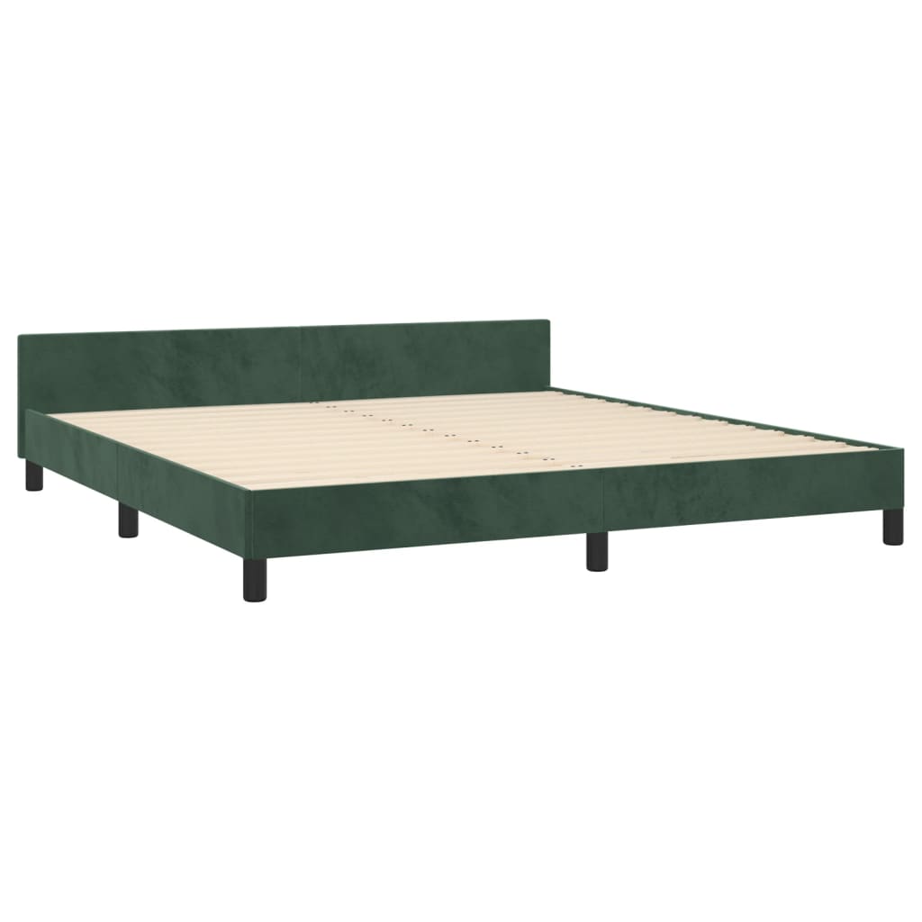 Bedframe met hoofdeinde fluweel donkergroen 160x200 cm Bedden & bedframes | Creëer jouw Trendy Thuis | Gratis bezorgd & Retour | Trendy.nl