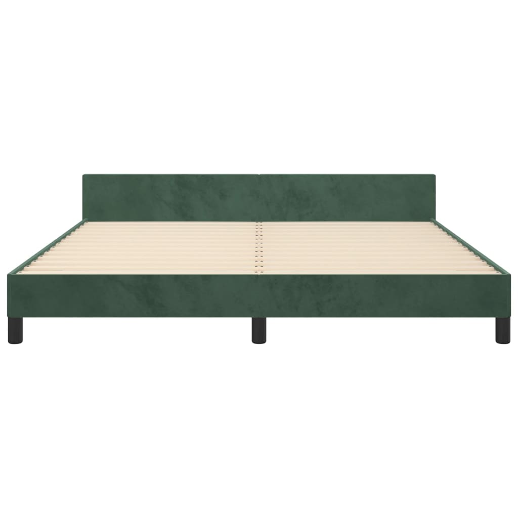 Bedframe met hoofdeinde fluweel donkergroen 160x200 cm Bedden & bedframes | Creëer jouw Trendy Thuis | Gratis bezorgd & Retour | Trendy.nl