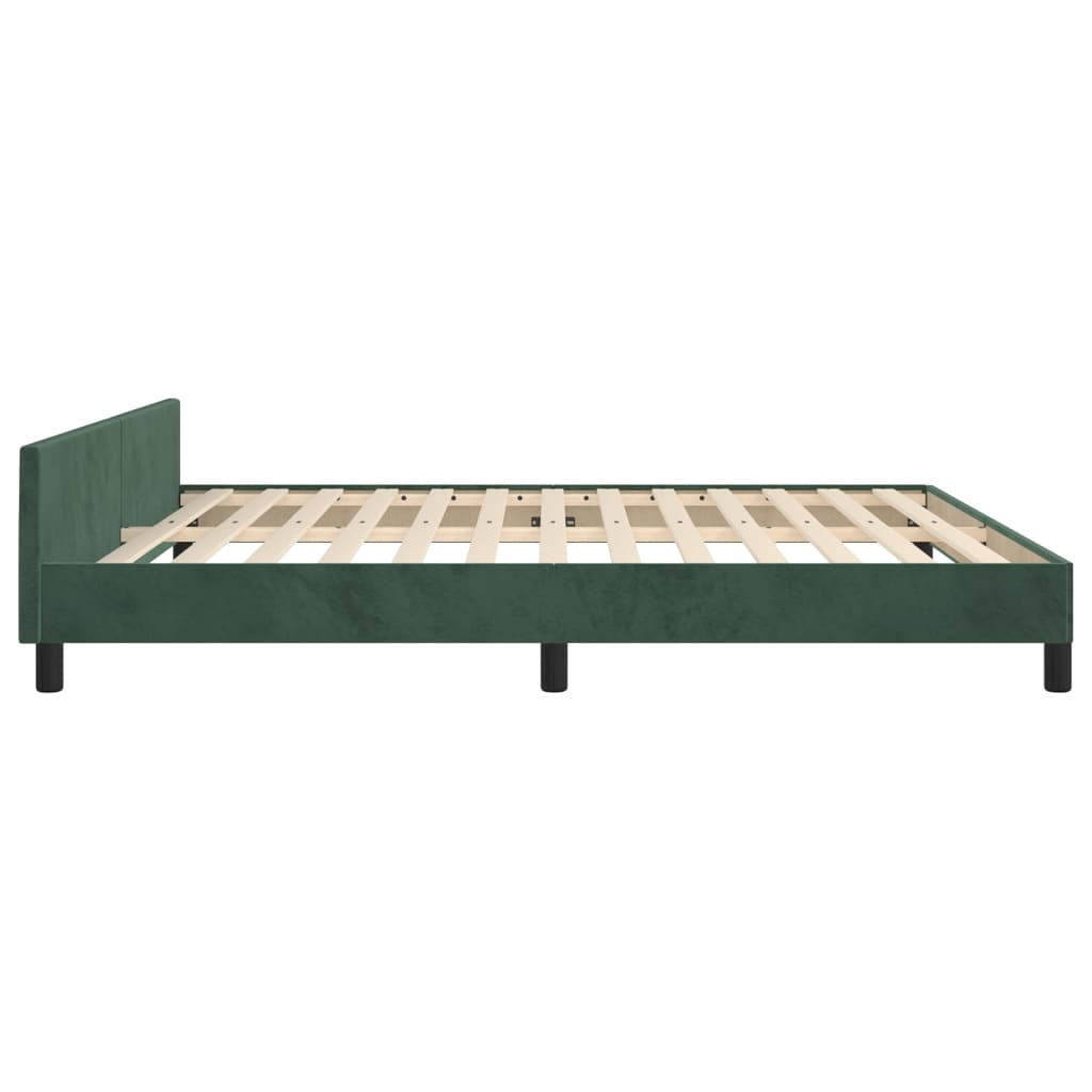 Bedframe met hoofdeinde fluweel donkergroen 160x200 cm Bedden & bedframes | Creëer jouw Trendy Thuis | Gratis bezorgd & Retour | Trendy.nl