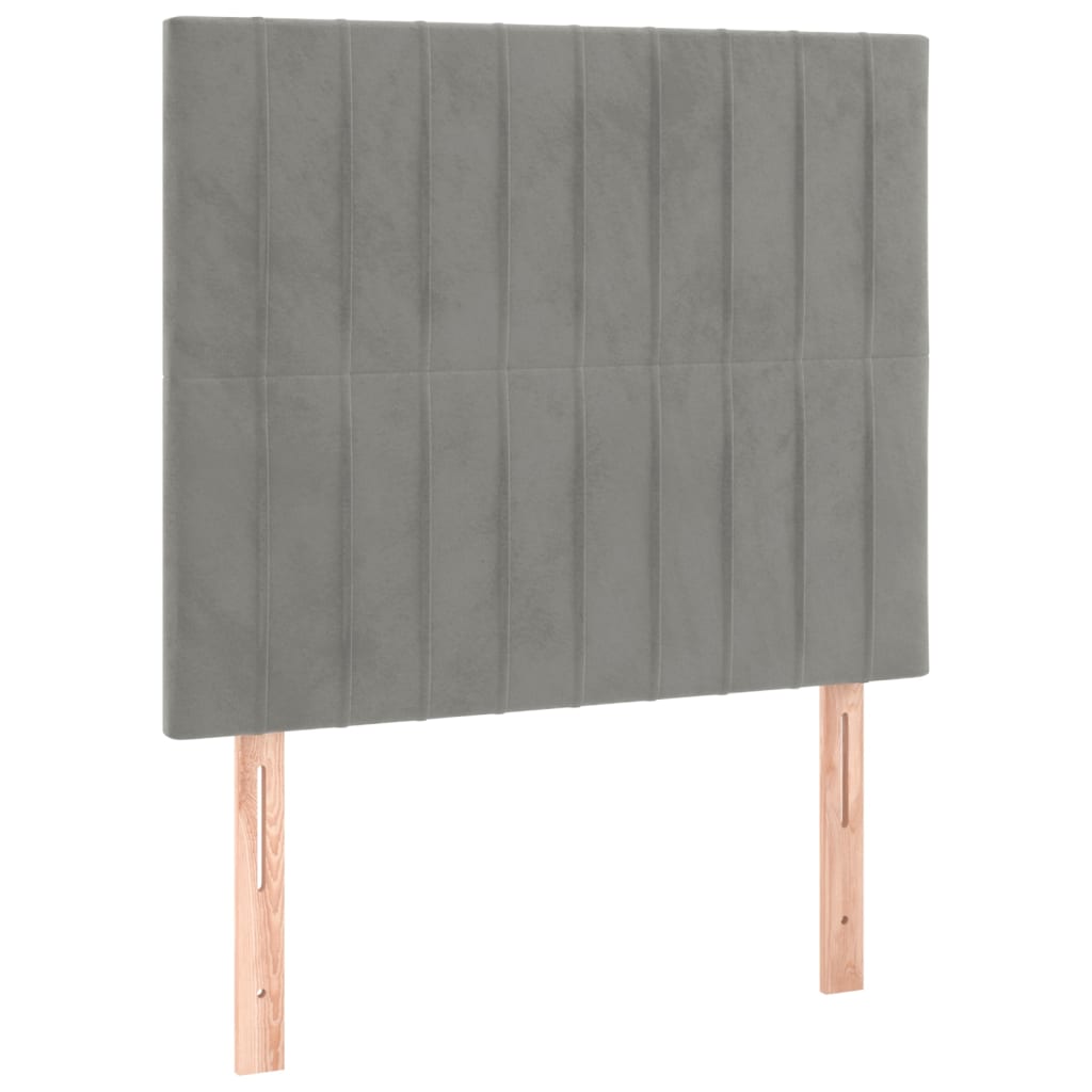 Bedframe met hoofdeinde fluweel lichtgrijs 80x200 cm Bedden & bedframes | Creëer jouw Trendy Thuis | Gratis bezorgd & Retour | Trendy.nl