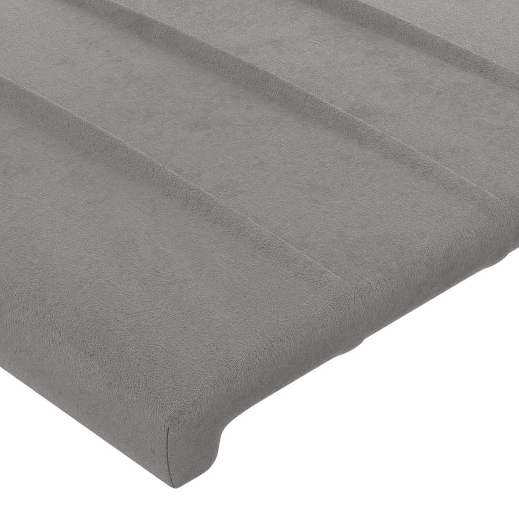 Bedframe met hoofdeinde fluweel lichtgrijs 80x200 cm Bedden & bedframes | Creëer jouw Trendy Thuis | Gratis bezorgd & Retour | Trendy.nl