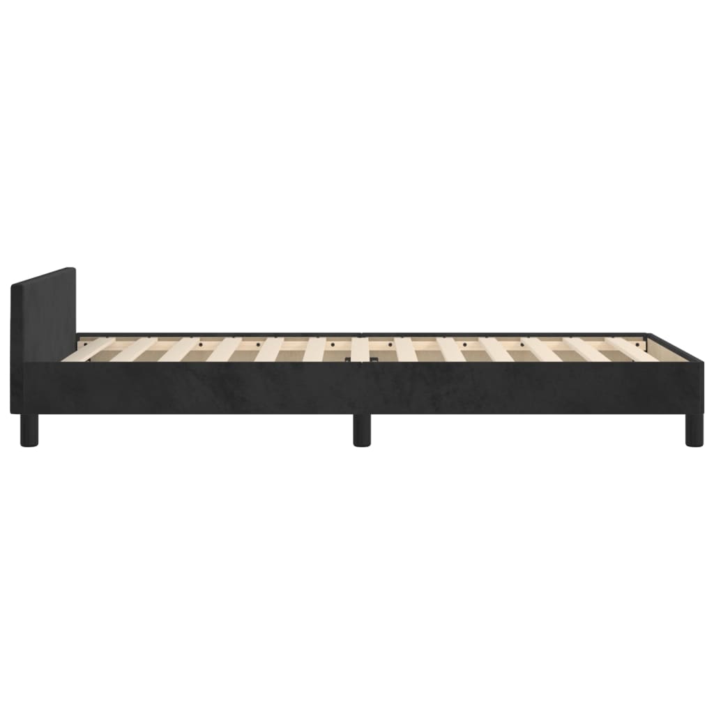 Bedframe met hoofdeinde fluweel zwart 90x190 cm Bedden & bedframes | Creëer jouw Trendy Thuis | Gratis bezorgd & Retour | Trendy.nl