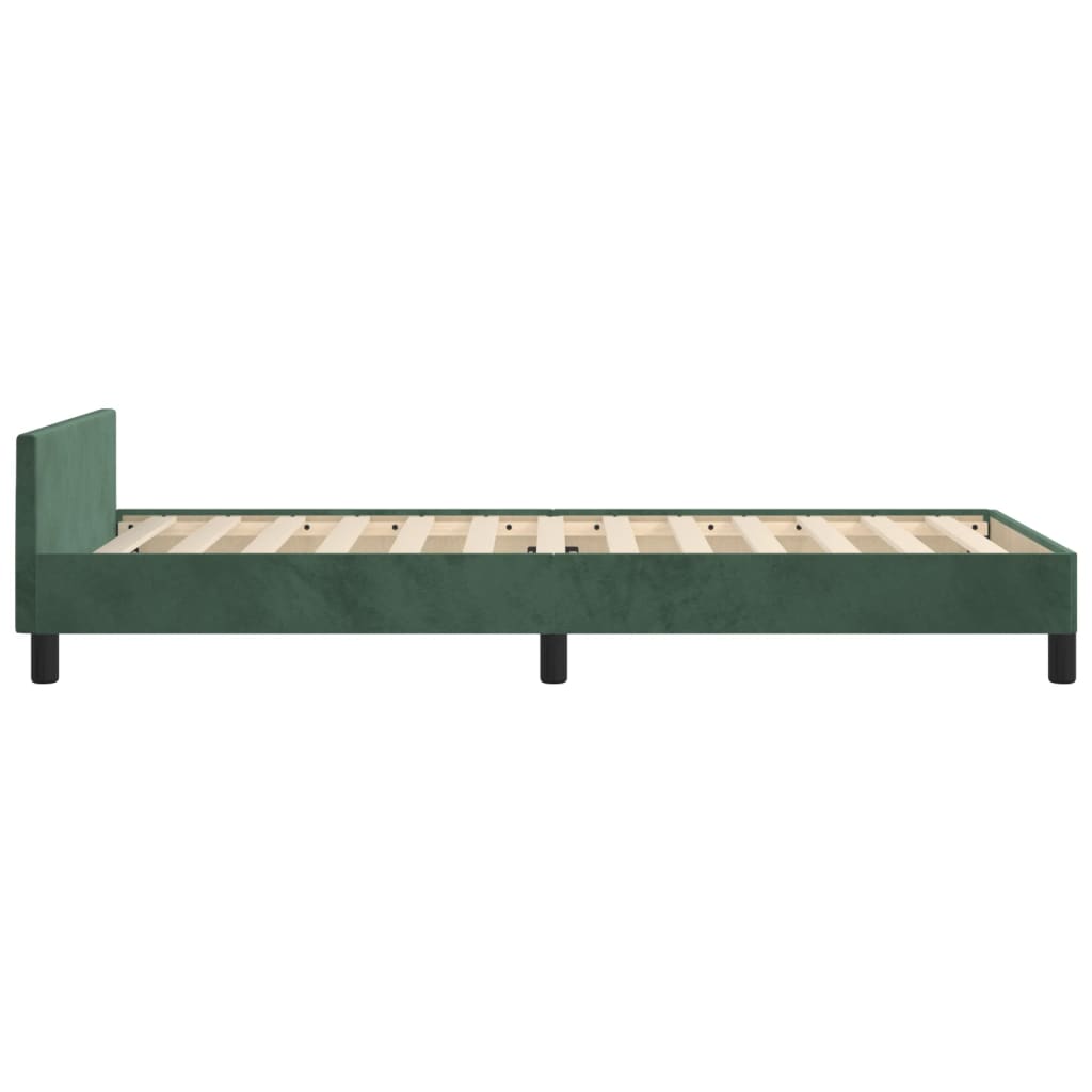 Bedframe met hoofdeinde fluweel donkergroen 90x190 cm Bedden & bedframes | Creëer jouw Trendy Thuis | Gratis bezorgd & Retour | Trendy.nl