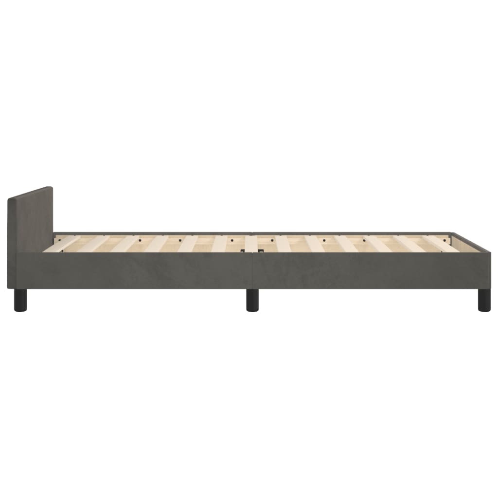 Bedframe met hoofdeinde fluweel donkergrijs 90x200 cm Bedden & bedframes | Creëer jouw Trendy Thuis | Gratis bezorgd & Retour | Trendy.nl