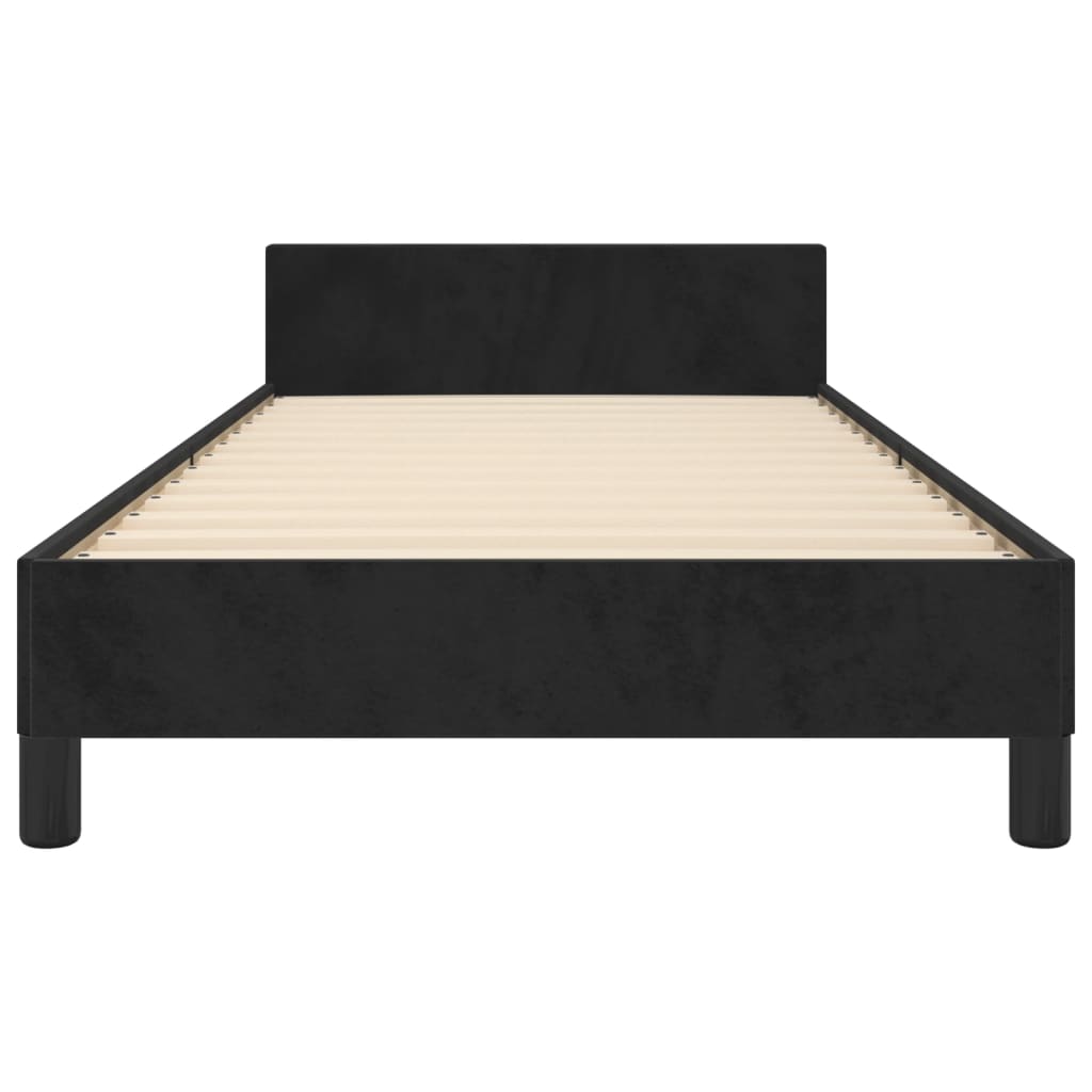 Bedframe met hoofdeinde fluweel zwart 90x200 cm Bedden & bedframes | Creëer jouw Trendy Thuis | Gratis bezorgd & Retour | Trendy.nl