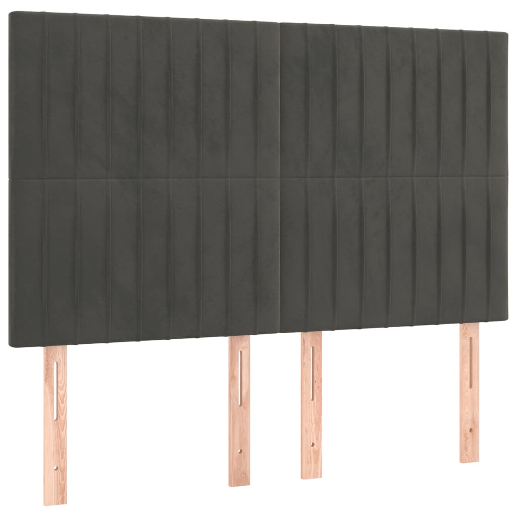 Bedframe met hoofdeinde fluweel donkergrijs 140x200 cm Bedden & bedframes | Creëer jouw Trendy Thuis | Gratis bezorgd & Retour | Trendy.nl