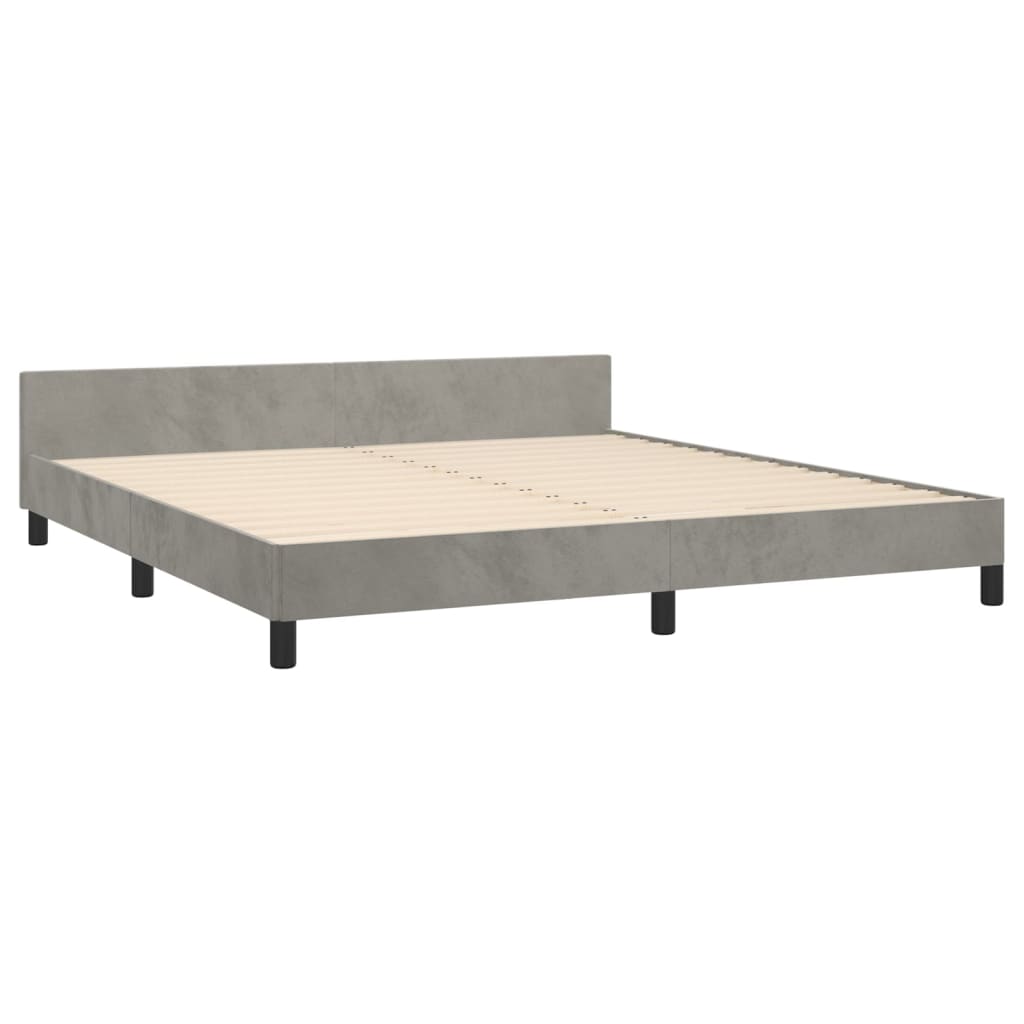 Bedframe met hoofdeinde fluweel lichtgrijs 180x200 cm Bedden & bedframes | Creëer jouw Trendy Thuis | Gratis bezorgd & Retour | Trendy.nl