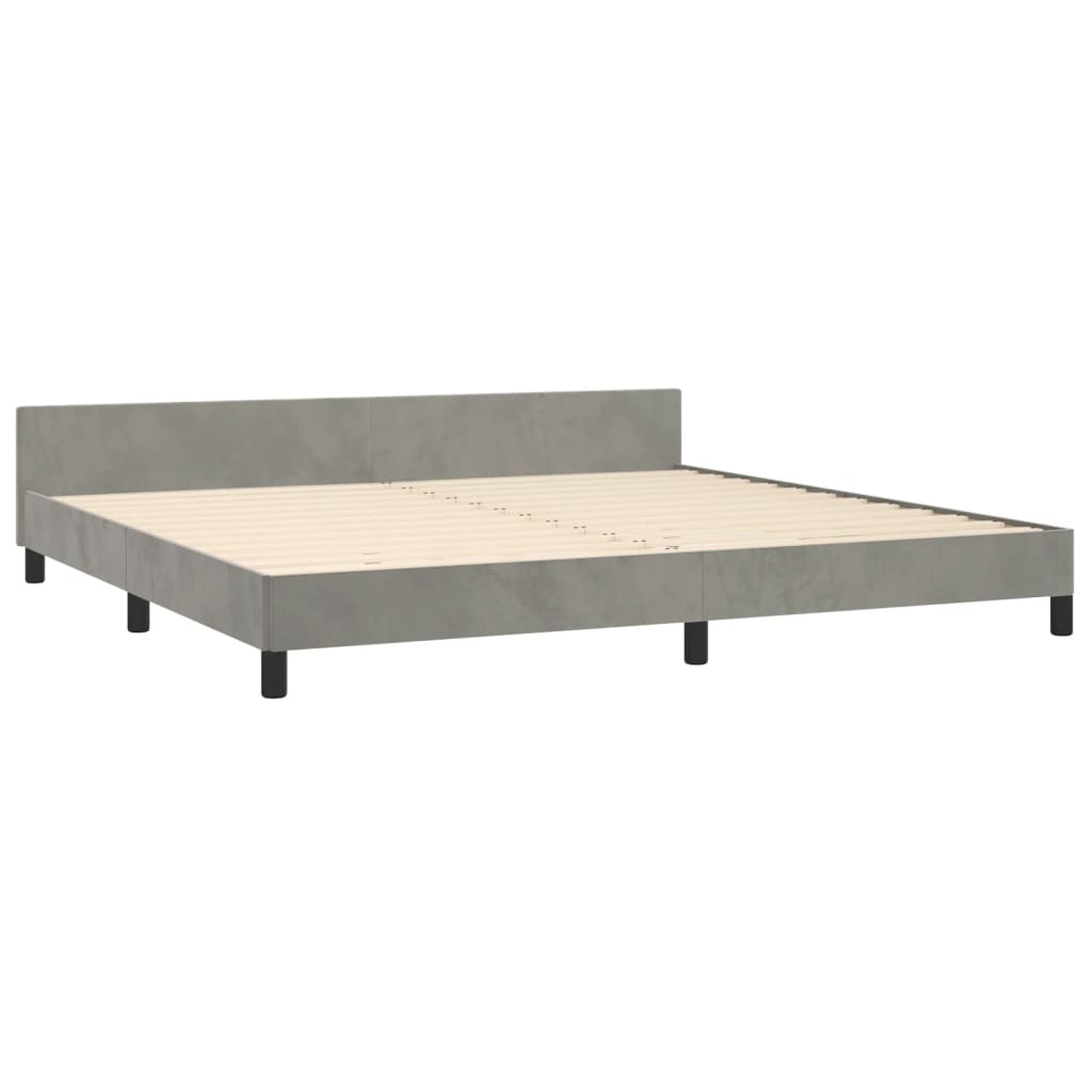 Bedframe zonder matras 200x200 cm fluweel lichtgrijs