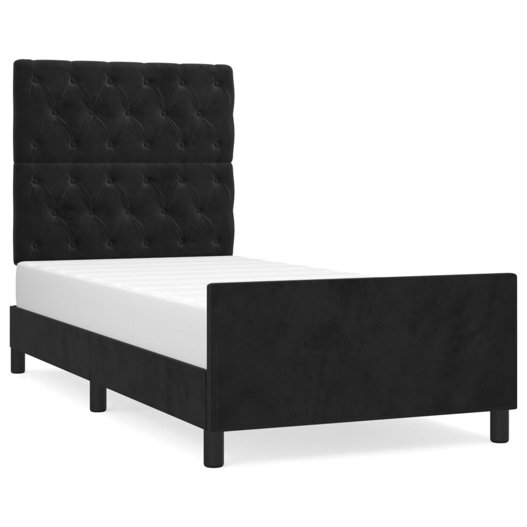 Bedframe met hoofdeinde fluweel zwart 80x200 cm Bedden & bedframes | Creëer jouw Trendy Thuis | Gratis bezorgd & Retour | Trendy.nl