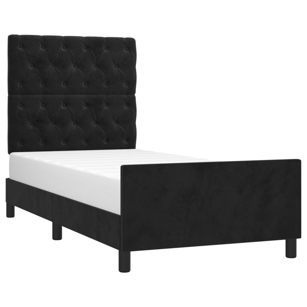 Bedframe met hoofdeinde fluweel zwart 80x200 cm Bedden & bedframes | Creëer jouw Trendy Thuis | Gratis bezorgd & Retour | Trendy.nl