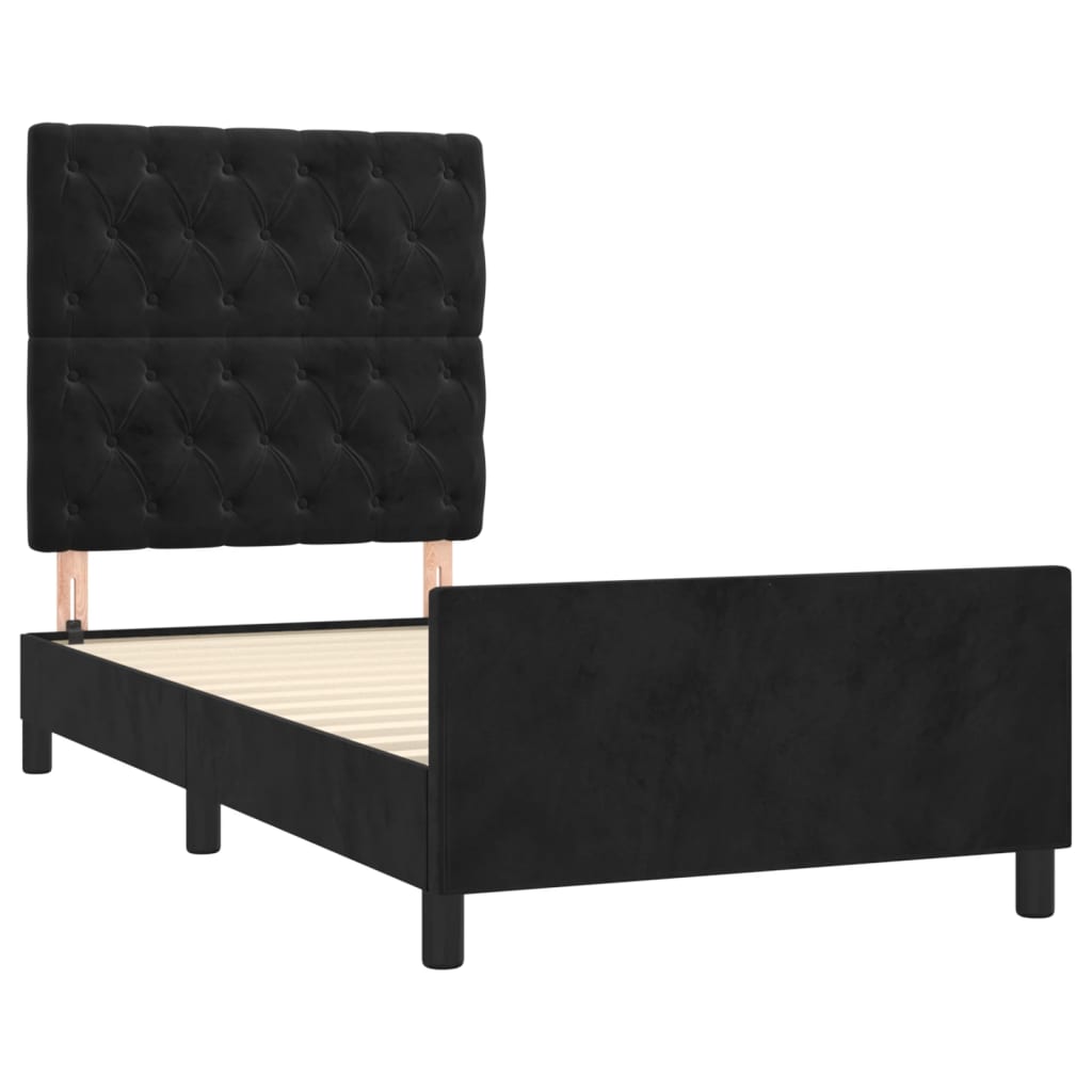 Bedframe met hoofdeinde fluweel zwart 80x200 cm Bedden & bedframes | Creëer jouw Trendy Thuis | Gratis bezorgd & Retour | Trendy.nl