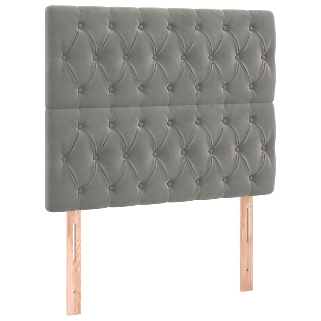 Bedframe met hoofdeinde fluweel lichtgrijs 90x190 cm Bedden & bedframes | Creëer jouw Trendy Thuis | Gratis bezorgd & Retour | Trendy.nl