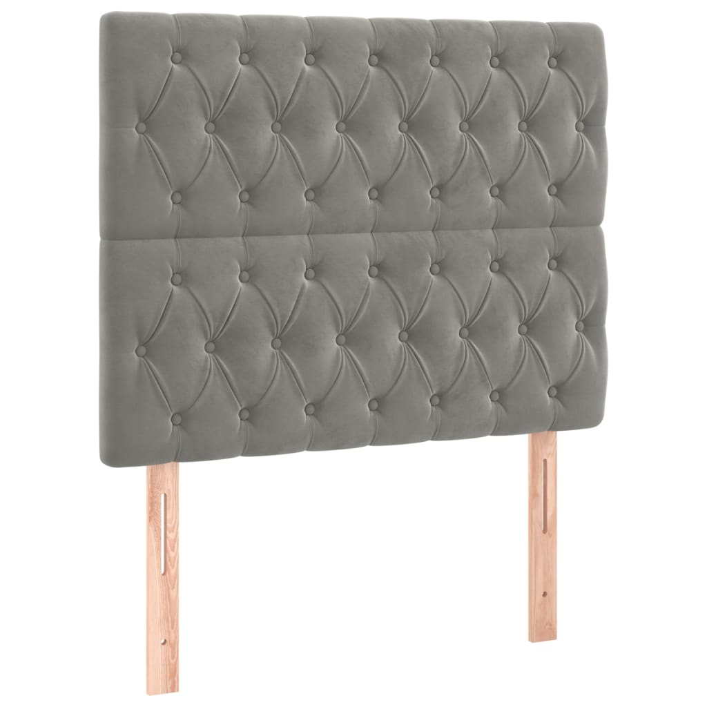 Bedframe met hoofdeinde fluweel lichtgrijs 90x200 cm Bedden & bedframes | Creëer jouw Trendy Thuis | Gratis bezorgd & Retour | Trendy.nl