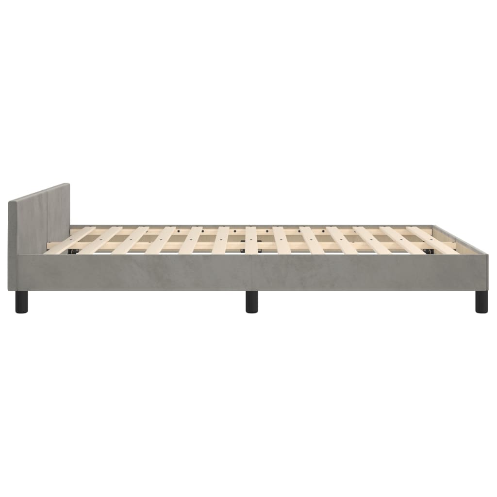 Bedframe zonder matras 140x190 cm fluweel lichtgrijs