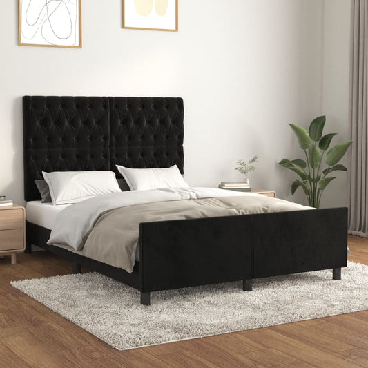 Bedframe zonder matras 140x190 cm fluweel zwart