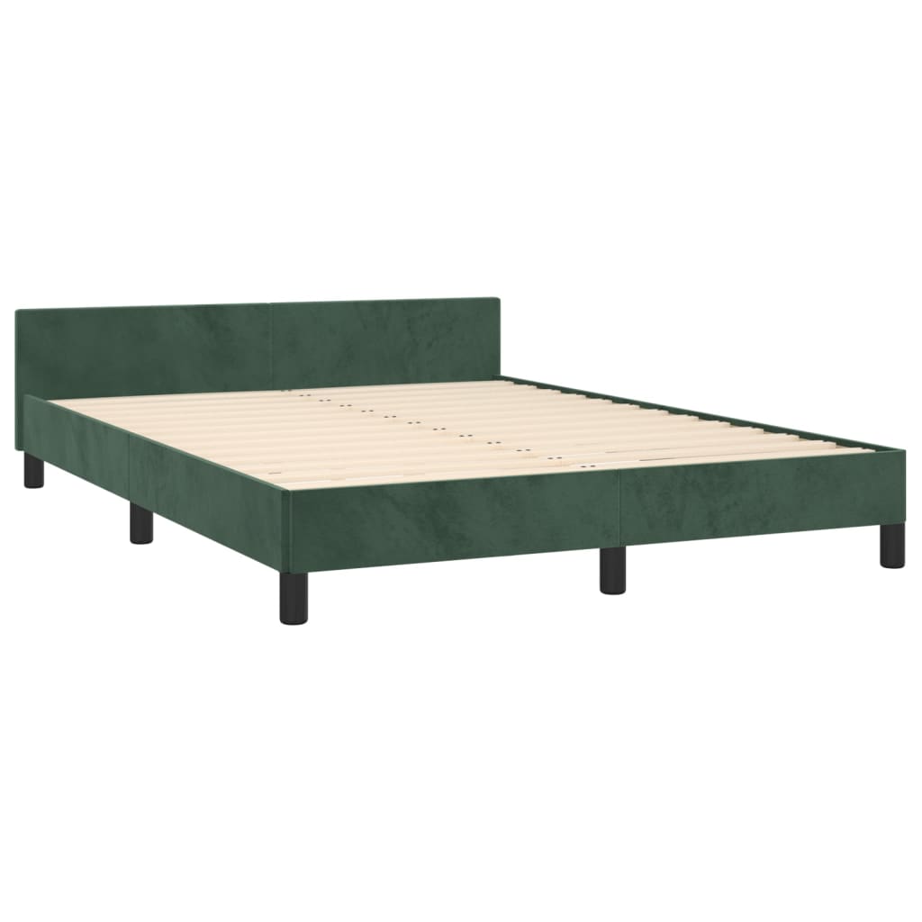 Bedframe zonder matras 140x190 cm fluweel donkergroen