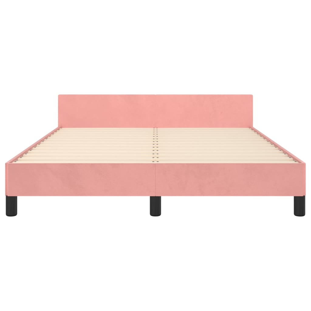 Bedframe met hoofdeinde fluweel roze 140x190 cm Bedden & bedframes | Creëer jouw Trendy Thuis | Gratis bezorgd & Retour | Trendy.nl