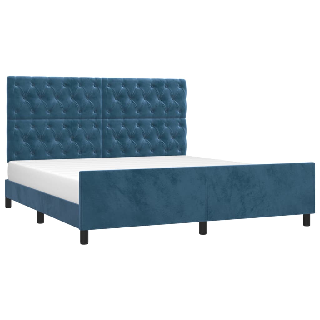 Bedframe zonder matras 160x200 cm fluweel donkerblauw