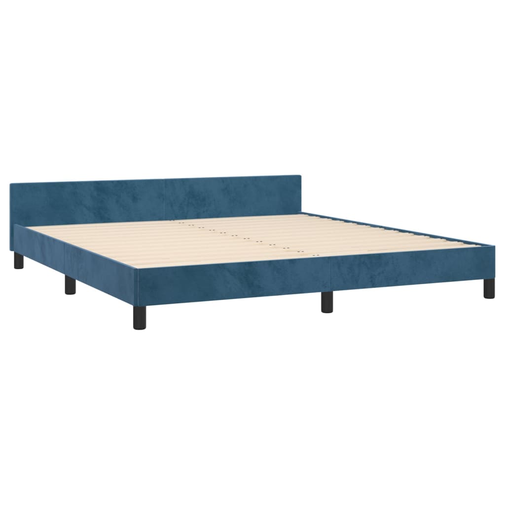 Bedframe zonder matras 160x200 cm fluweel donkerblauw