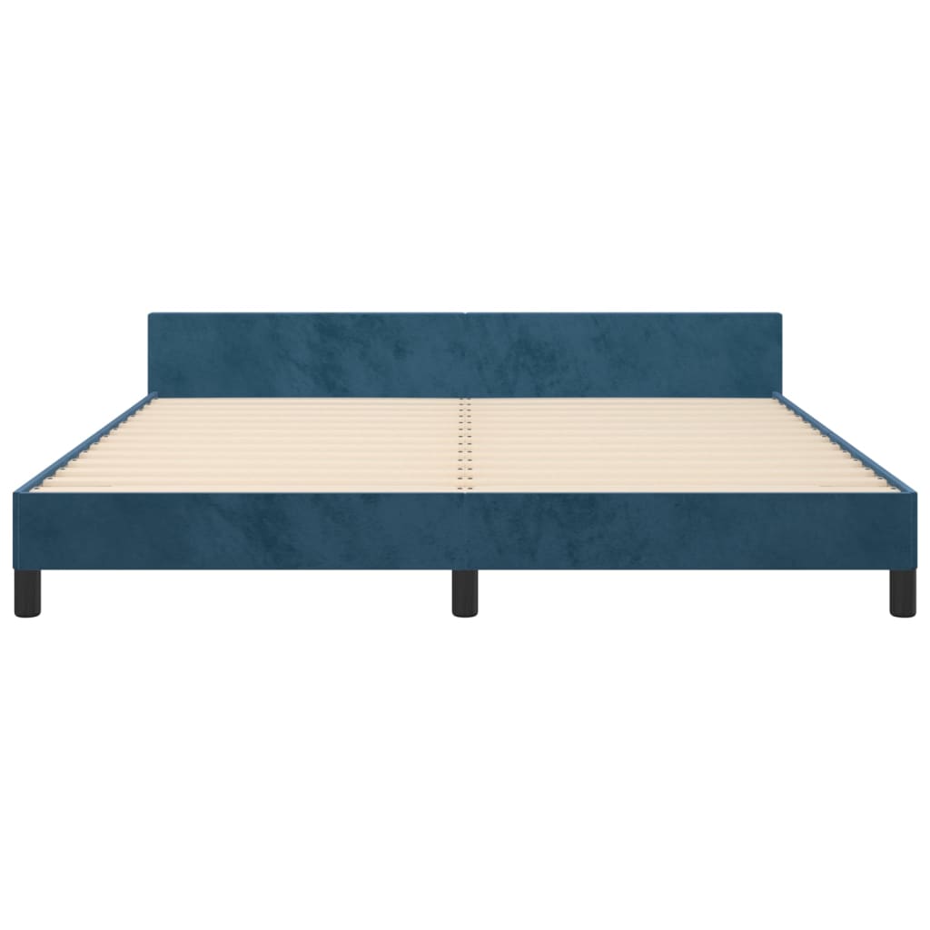 Bedframe zonder matras 160x200 cm fluweel donkerblauw