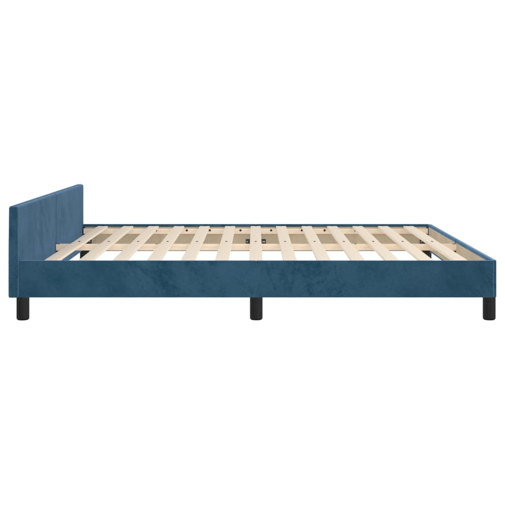 Bedframe zonder matras 160x200 cm fluweel donkerblauw