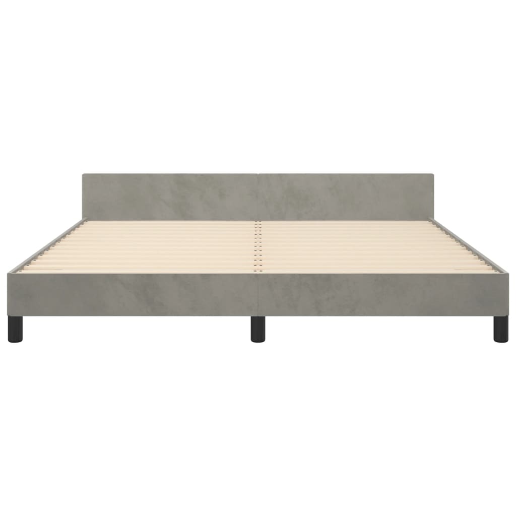 Bedframe met hoofdeinde fluweel lichtgrijs 180x200 cm Bedden & bedframes | Creëer jouw Trendy Thuis | Gratis bezorgd & Retour | Trendy.nl