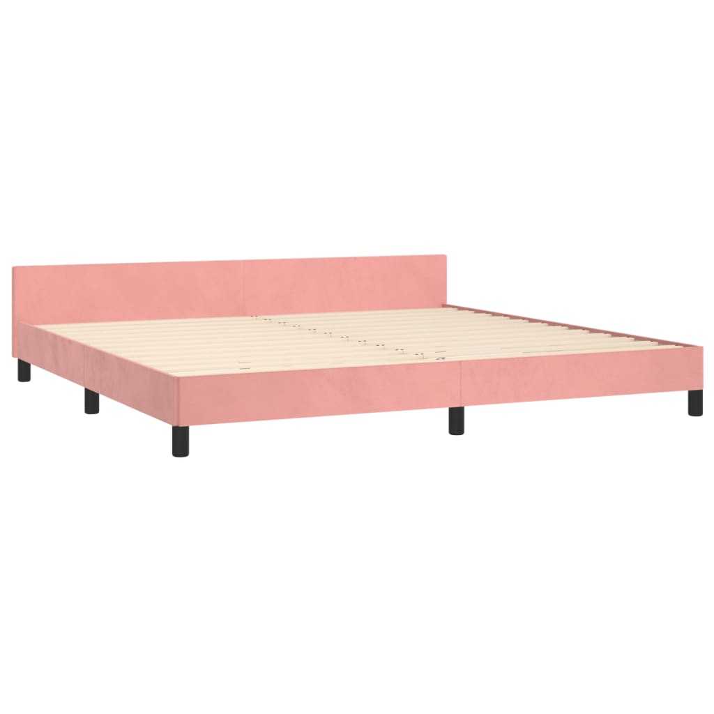 Bedframe met hoofdeinde fluweel roze 200x200 cm Bedden & bedframes | Creëer jouw Trendy Thuis | Gratis bezorgd & Retour | Trendy.nl