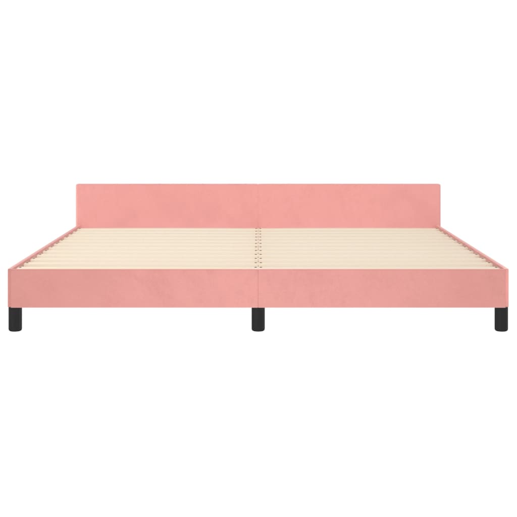 Bedframe met hoofdeinde fluweel roze 200x200 cm Bedden & bedframes | Creëer jouw Trendy Thuis | Gratis bezorgd & Retour | Trendy.nl