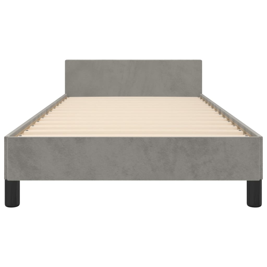 Bedframe met hoofdeinde fluweel lichtgrijs 80x200 cm Bedden & bedframes | Creëer jouw Trendy Thuis | Gratis bezorgd & Retour | Trendy.nl