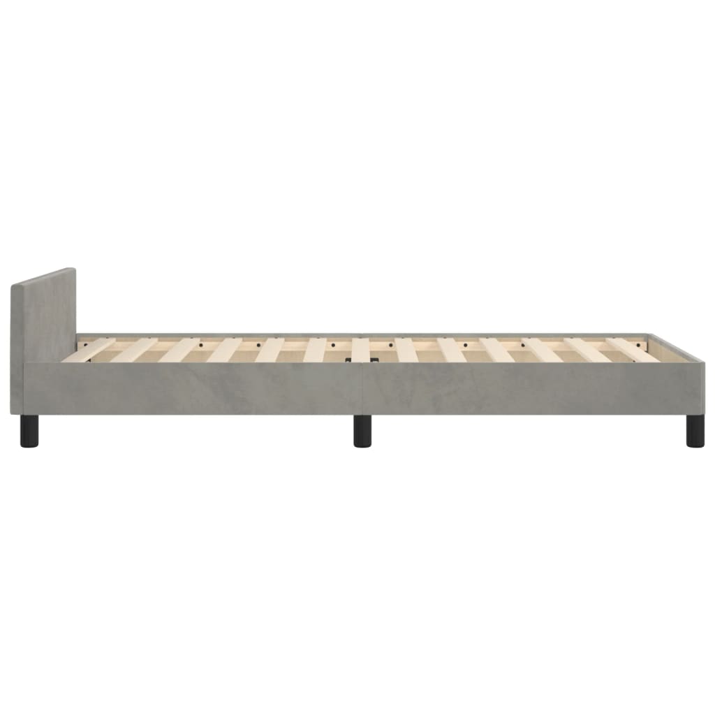 Bedframe met hoofdeinde fluweel lichtgrijs 80x200 cm Bedden & bedframes | Creëer jouw Trendy Thuis | Gratis bezorgd & Retour | Trendy.nl