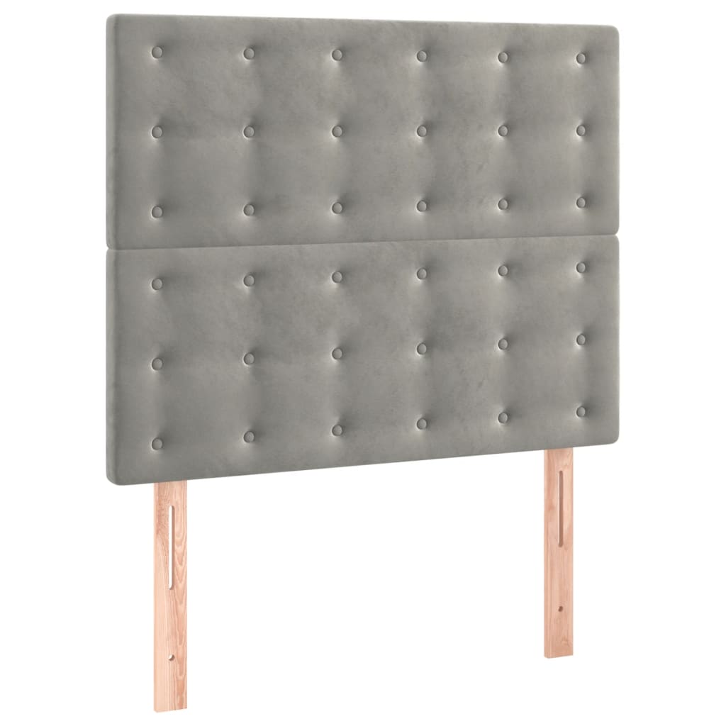 Bedframe met hoofdeinde fluweel lichtgrijs 80x200 cm Bedden & bedframes | Creëer jouw Trendy Thuis | Gratis bezorgd & Retour | Trendy.nl