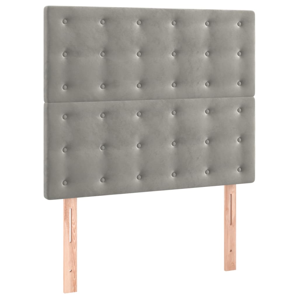 Bedframe met hoofdeinde fluweel lichtgrijs 90x190 cm Bedden & bedframes | Creëer jouw Trendy Thuis | Gratis bezorgd & Retour | Trendy.nl