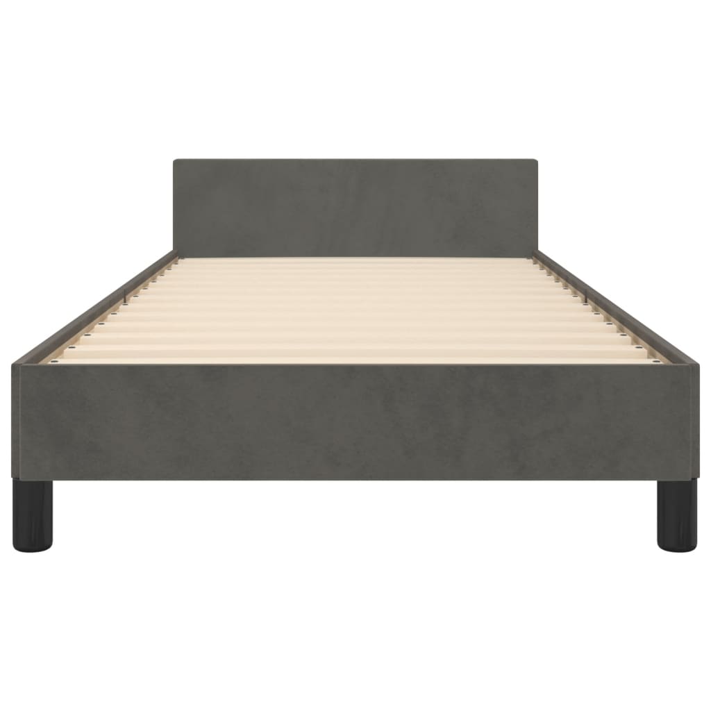 Bedframe met hoofdeinde fluweel donkergrijs 90x190 cm Bedden & bedframes | Creëer jouw Trendy Thuis | Gratis bezorgd & Retour | Trendy.nl