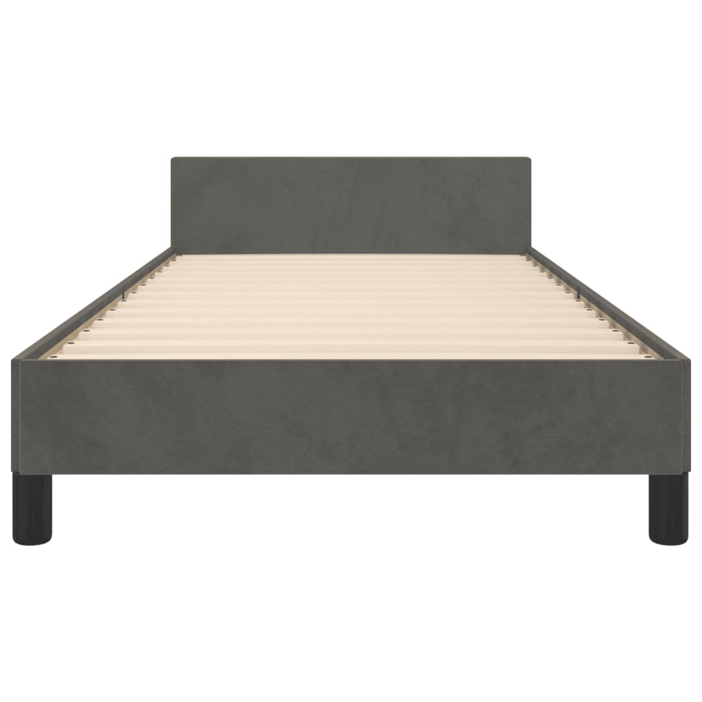 Bedframe met hoofdeinde fluweel donkergrijs 90x200 cm Bedden & bedframes | Creëer jouw Trendy Thuis | Gratis bezorgd & Retour | Trendy.nl