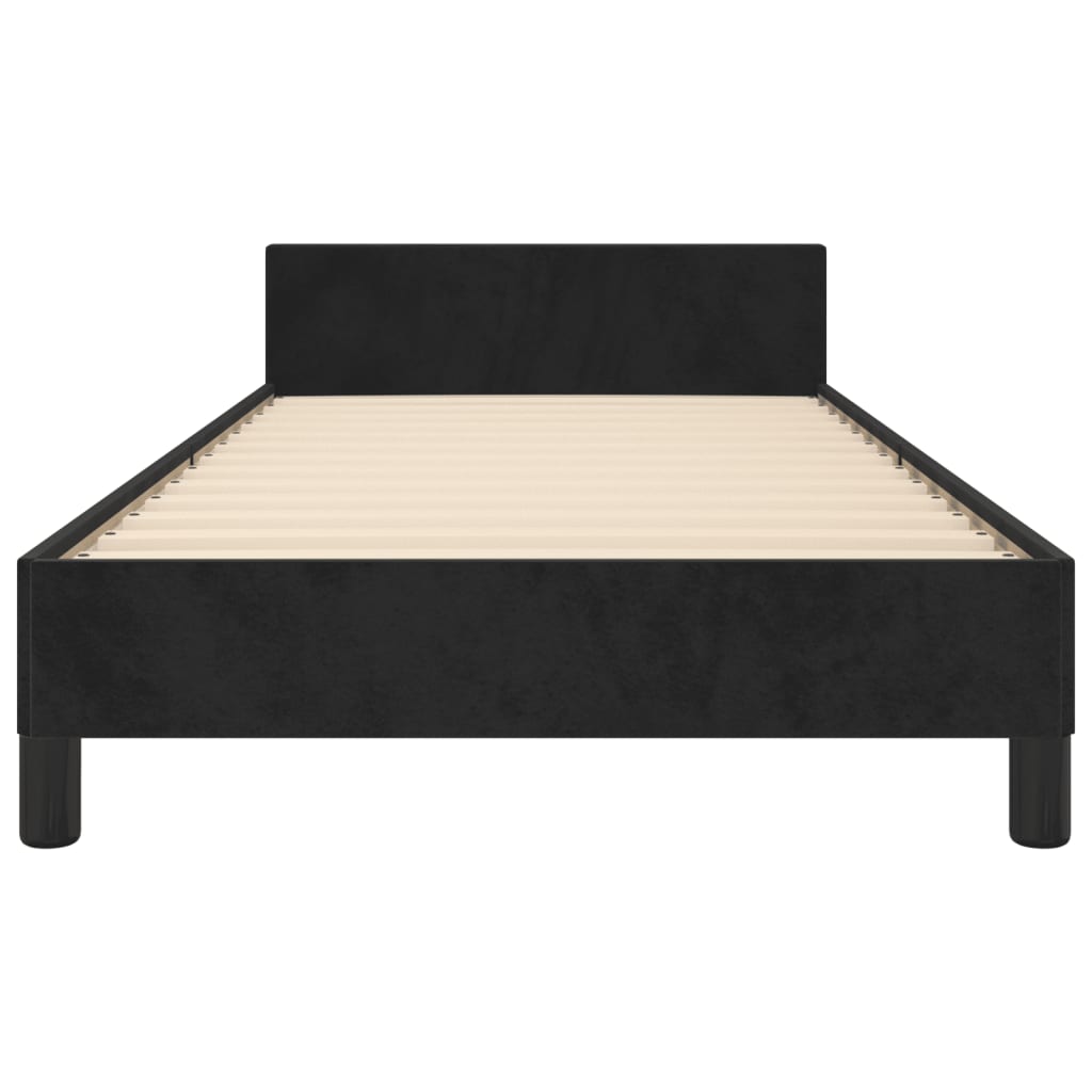 Bedframe met hoofdeinde fluweel zwart 100x200 cm Bedden & bedframes | Creëer jouw Trendy Thuis | Gratis bezorgd & Retour | Trendy.nl