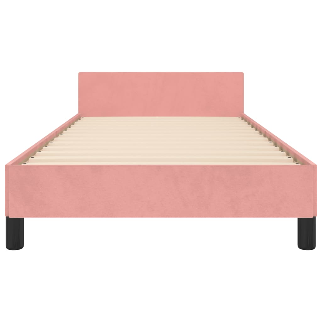 Bedframe met hoofdeinde fluweel roze 100x200 cm Bedden & bedframes | Creëer jouw Trendy Thuis | Gratis bezorgd & Retour | Trendy.nl