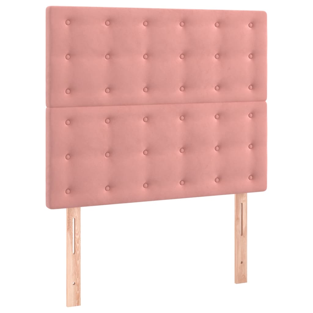 Bedframe met hoofdeinde fluweel roze 100x200 cm Bedden & bedframes | Creëer jouw Trendy Thuis | Gratis bezorgd & Retour | Trendy.nl