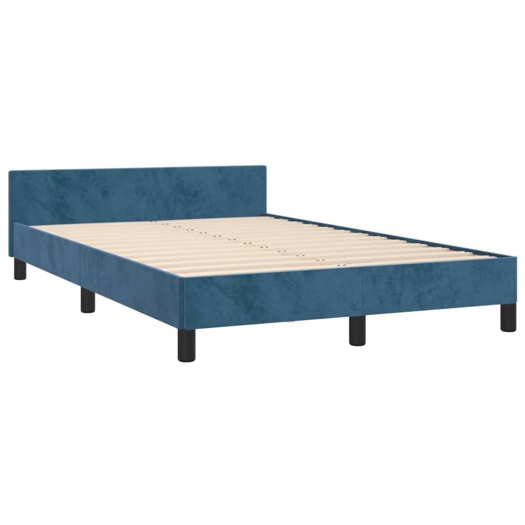 Bedframe zonder matras 120x200 cm fluweel donkerblauw